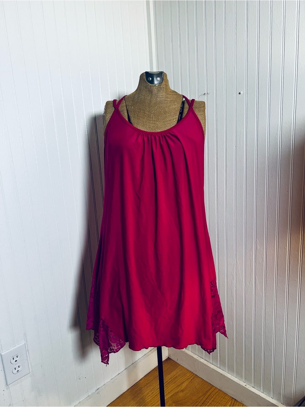 Pink Lace-Trim Sleep Chemise